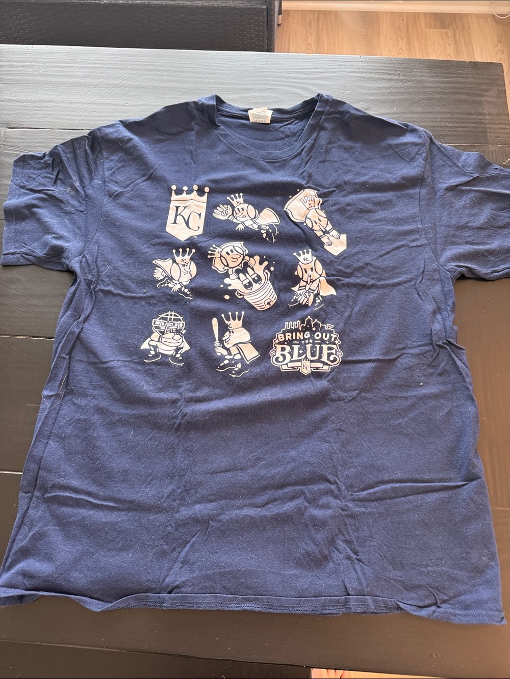 Delta Navy Kansas City Royals Graphic Tee with White KC Royals Prints